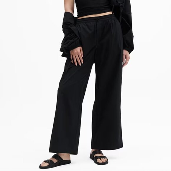 Large - ATHLETA - Drift Poplin Pant Black NEW $119 msrp - Picture 1 of 5